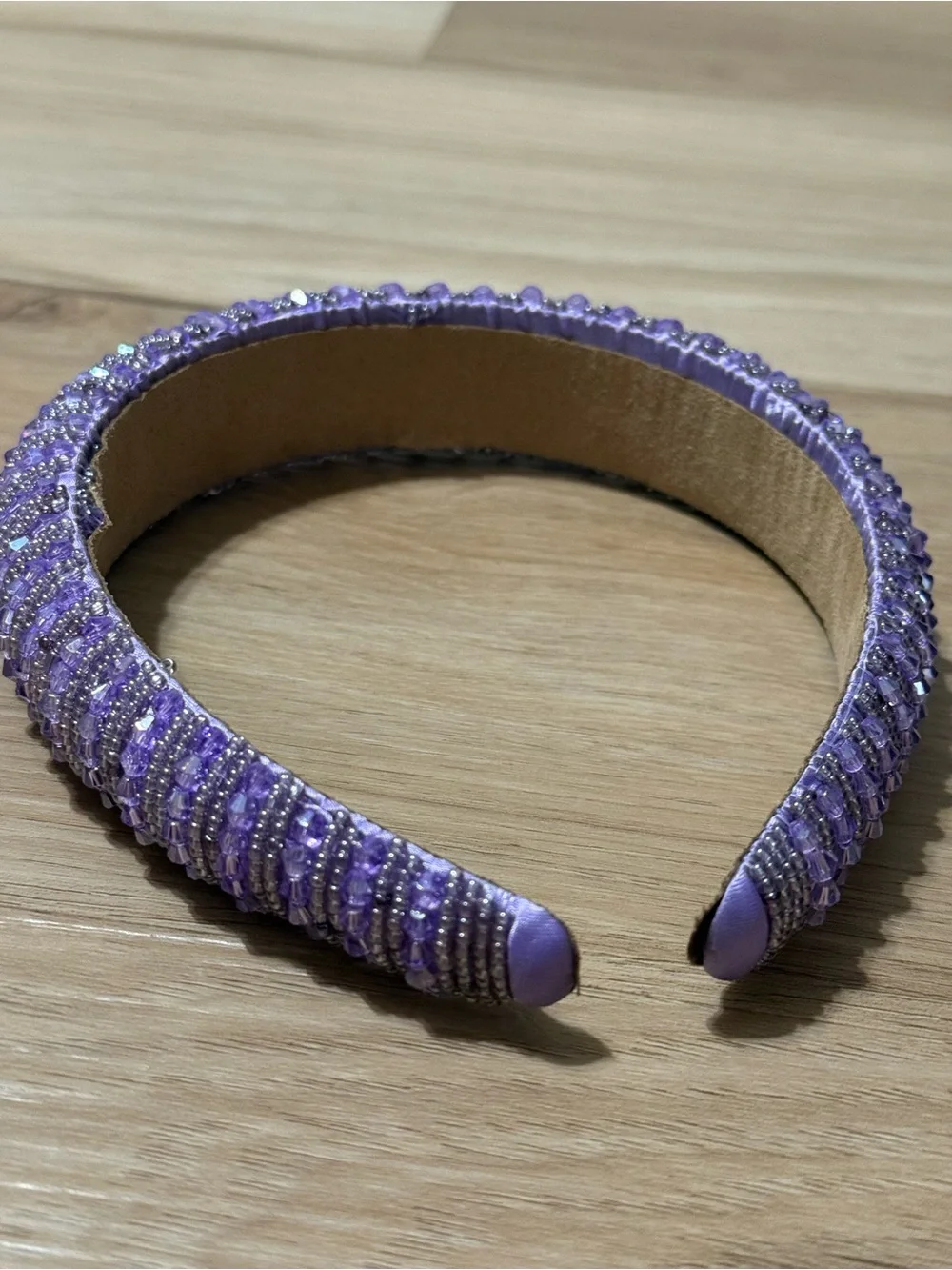 Source Unknown Lavender Beaded Padded Headband